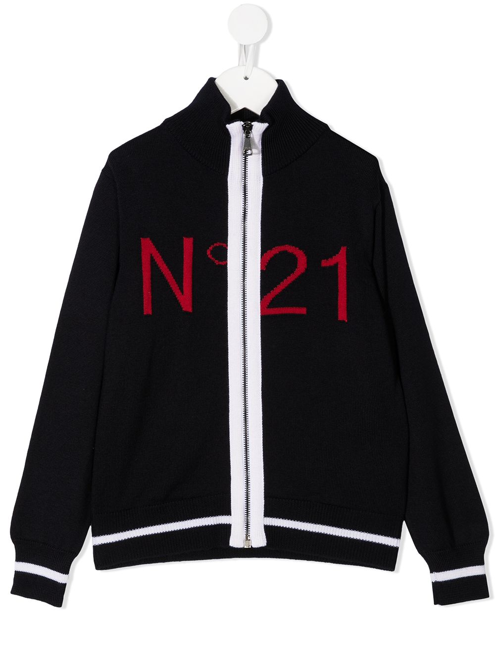 фото Nº21 kids zipped knitted logo jumper