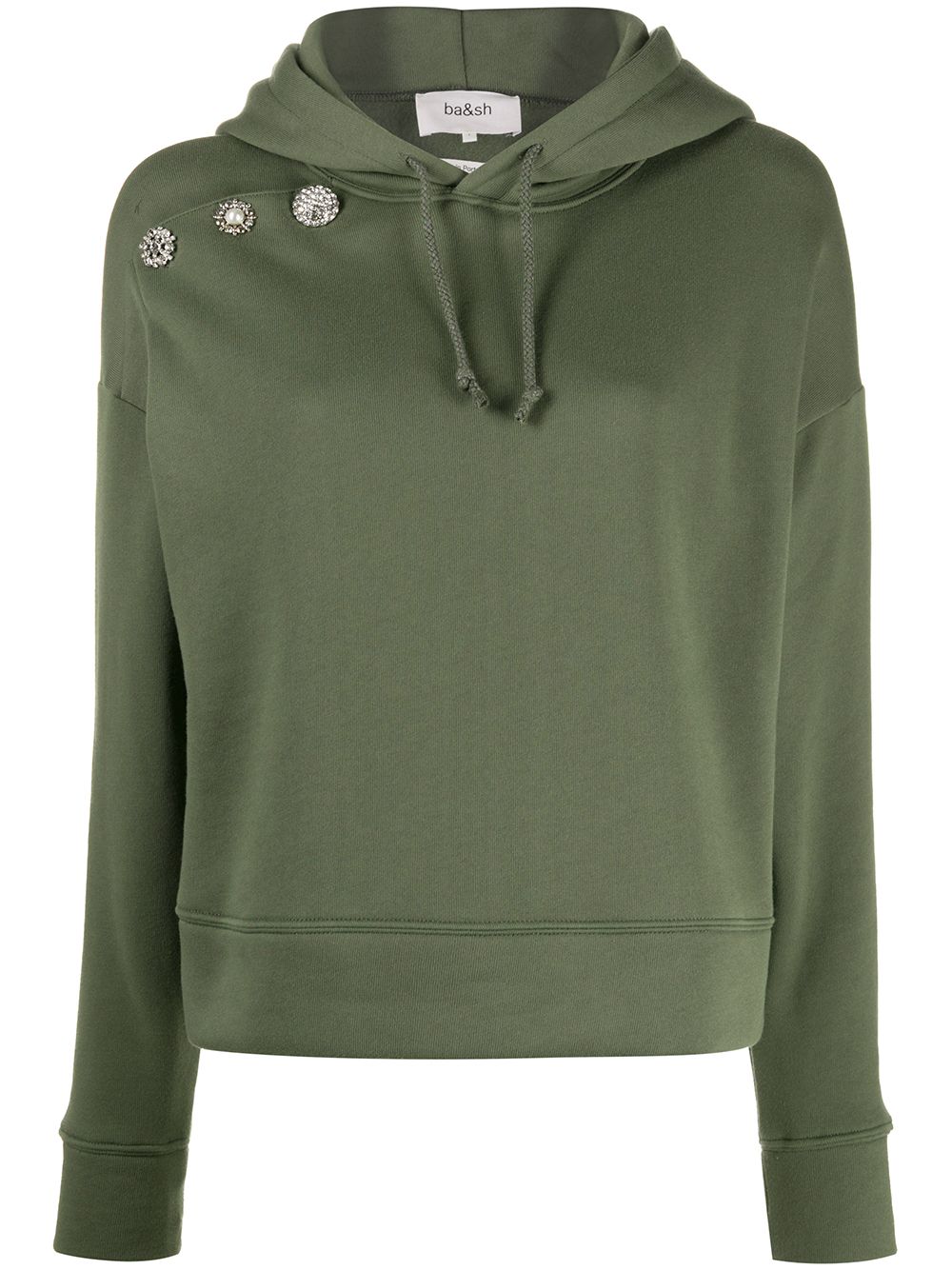 фото Ba&sh didi oversized jewelled-button hoodie