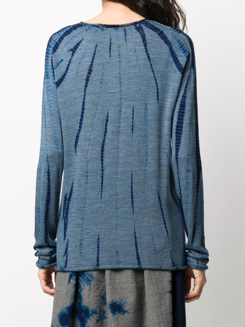 Shop Suzusan Tie-dye Wool Top In Blue