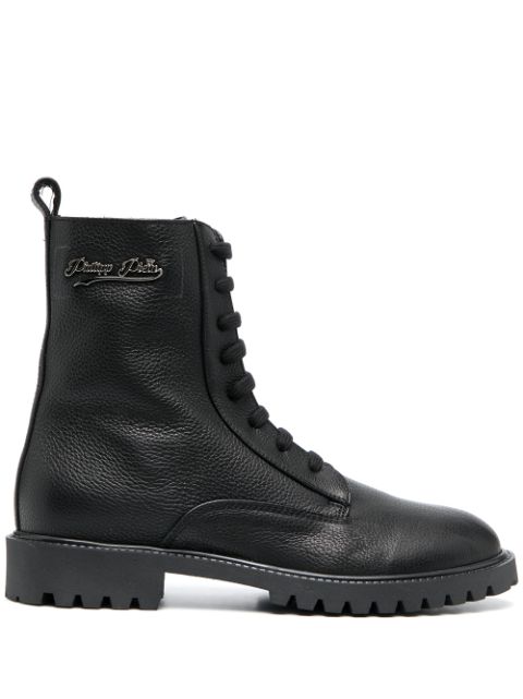 Philipp Plein lace-up leather boots Women