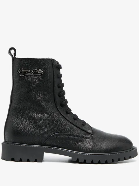 Philipp Plein lace-up leather boots