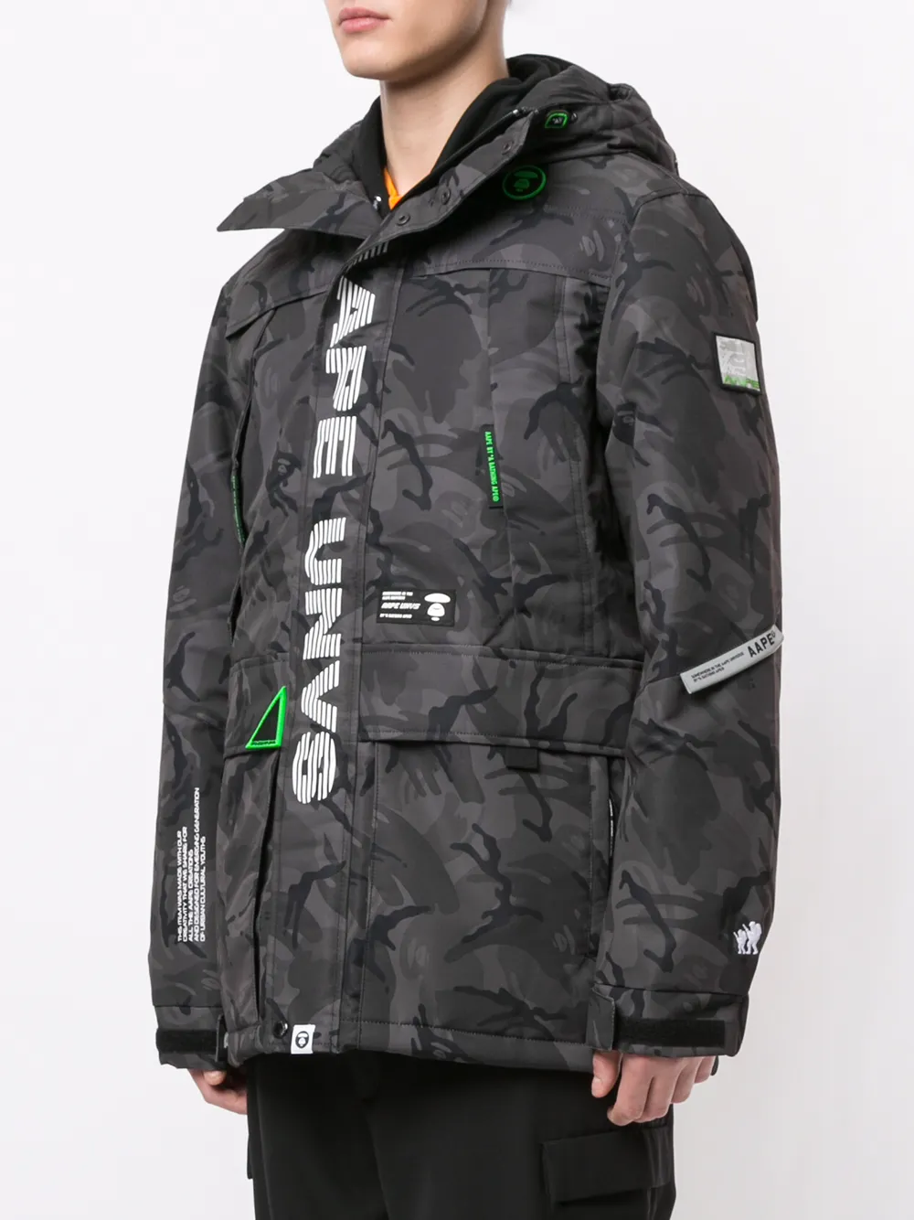 AAPE BY *A BATHING APE® Camouflage Hooded Padded Parka Coat - Farfetch