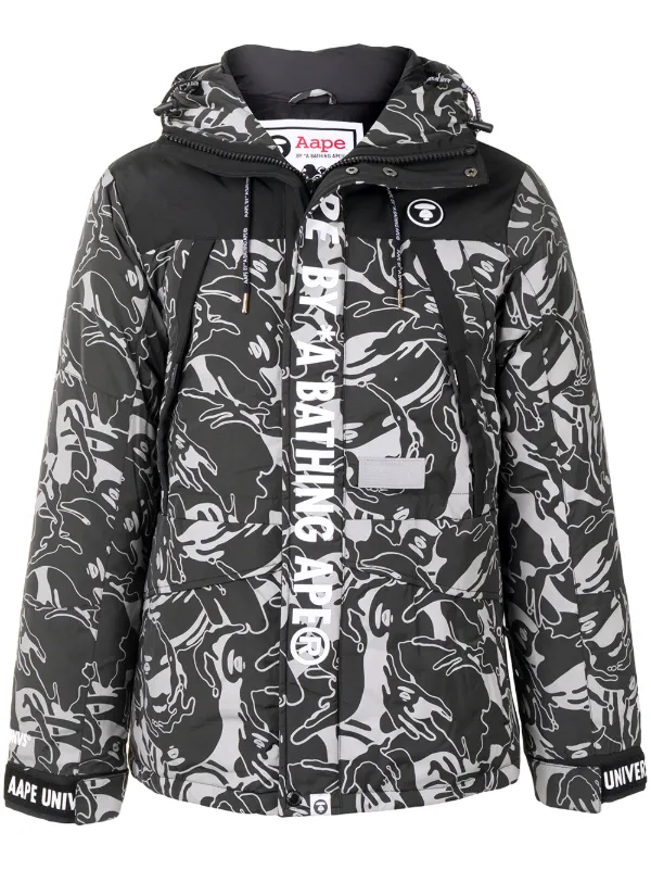 AAPE BY *A BATHING APE® Camouflage Print Hooded Padded Jacket