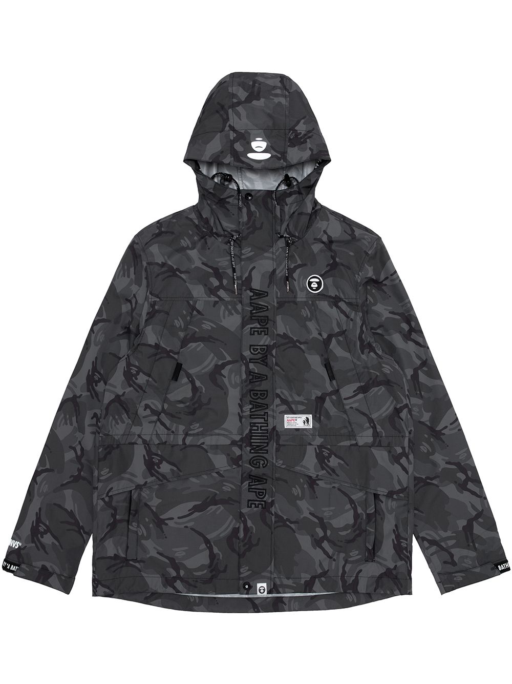 Aape By A Bathing Ape Fleece-insert Camouflage Hooded Coat In Grey