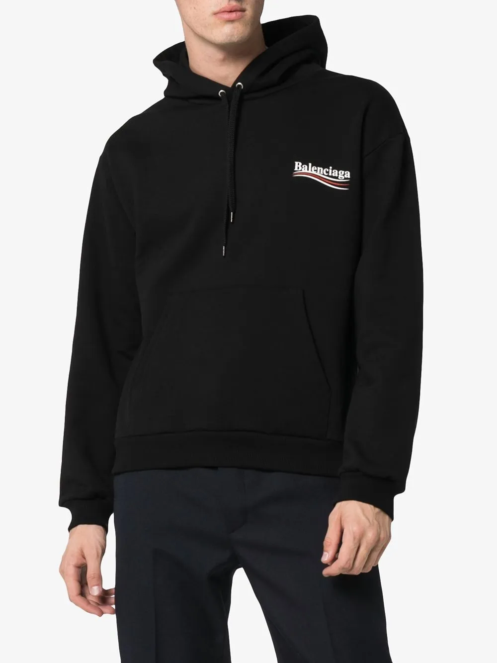 balenciaga logo hoodie black