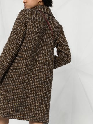 Woven Check single-breasted coat展示图