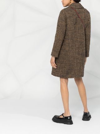 Woven Check single-breasted coat展示图