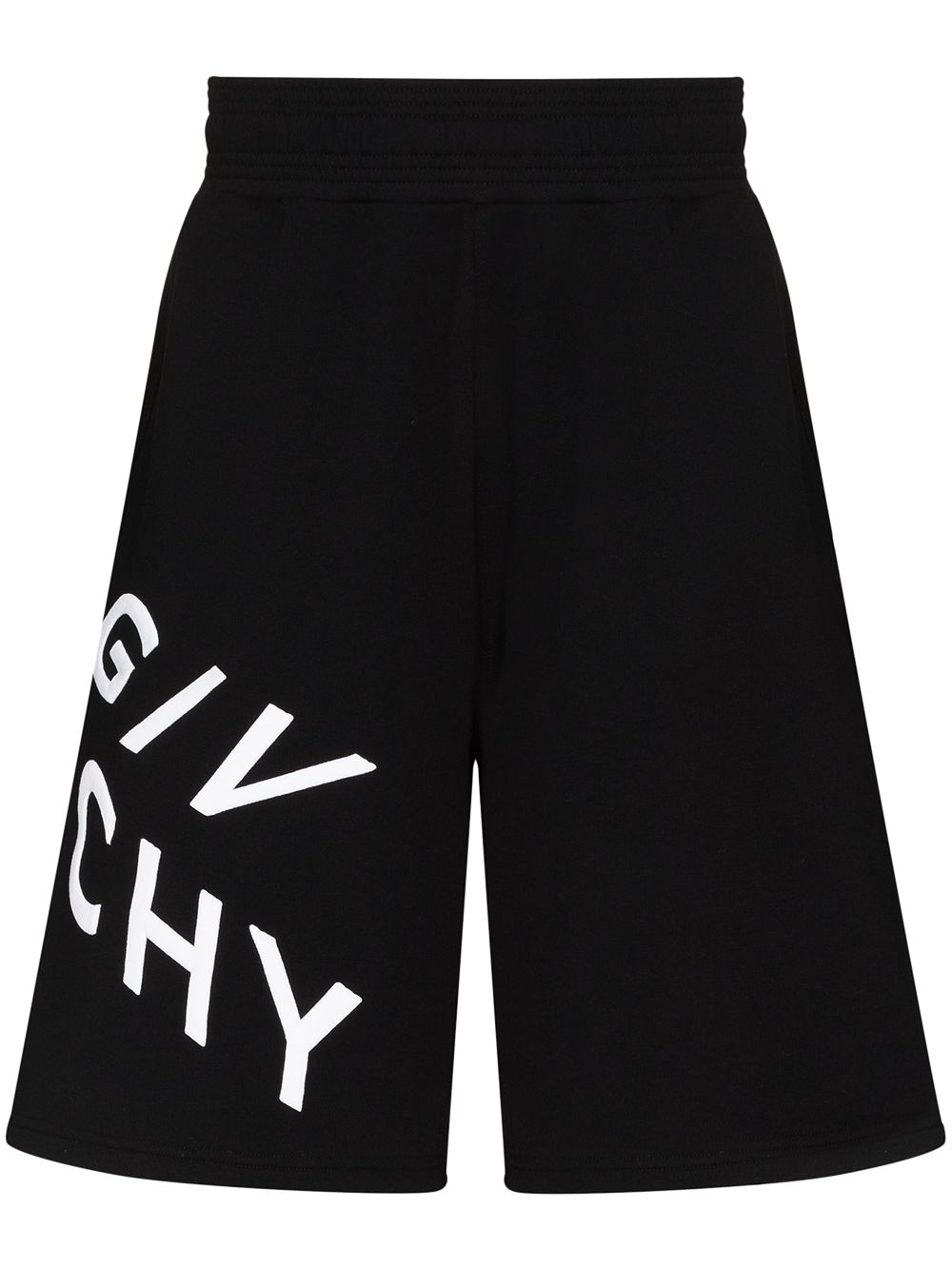 Givenchy Refracted Logo Cotton Shorts In Black