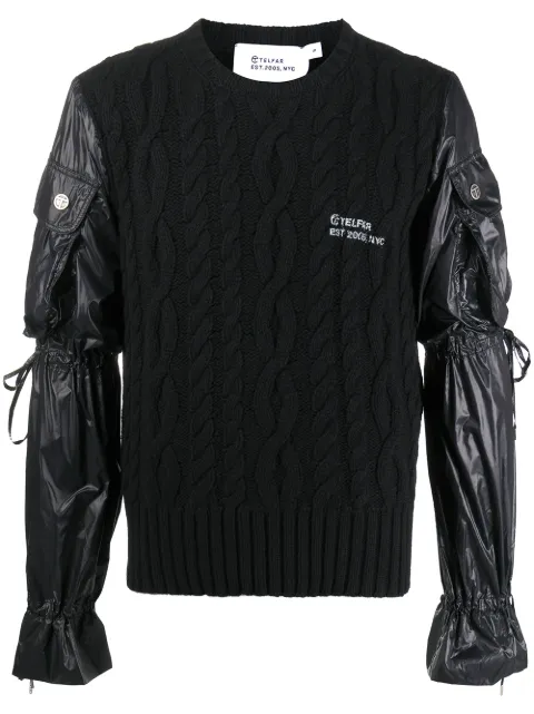 Telfar cable-knit panelled jumper
