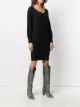 Pinko lace-accent V-neck sweater dress