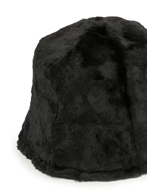 Shop black Y's faux fur bucket hat with 