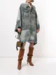 Image 2 of Saint Laurent patchwork denim cape dress