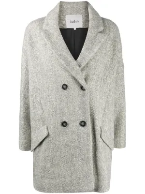 Marled grey double breasted peacoat Clearance