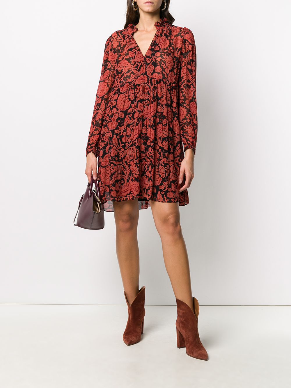 фото Ba&sh azur floral-print mini dress