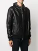 Barba hooded leather jacket