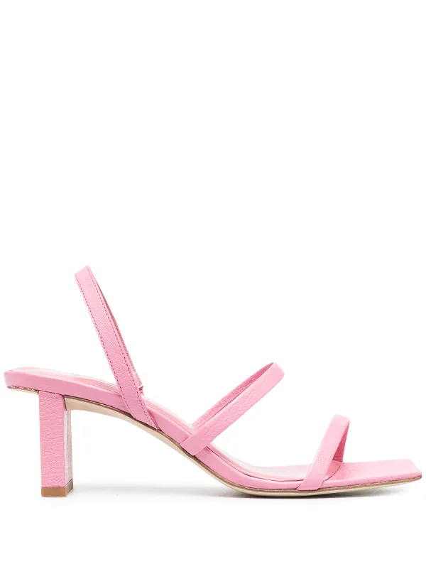 pink low heel sandals