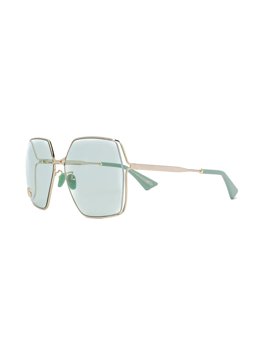 Gucci Eyewear Zonnebril met oversized montuur - Groen