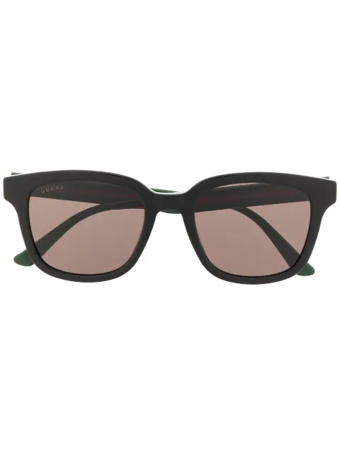 Gucci Eyewear Web detail rectangular-frame sunglasses