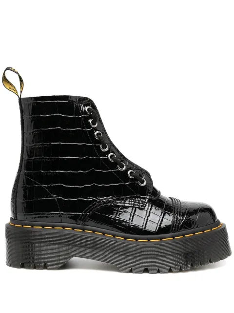dr martens womens sinclair patent lamper croc zipper bootie