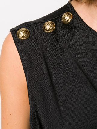 decorative buttons sleeveless dress展示图