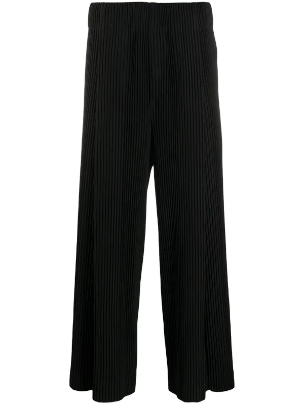wide leg plisse trousers