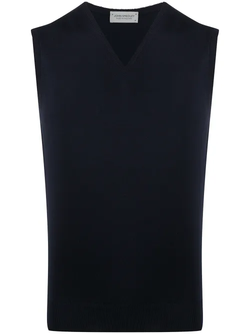 Pull sans manches à col v - John Smedley - Modalova