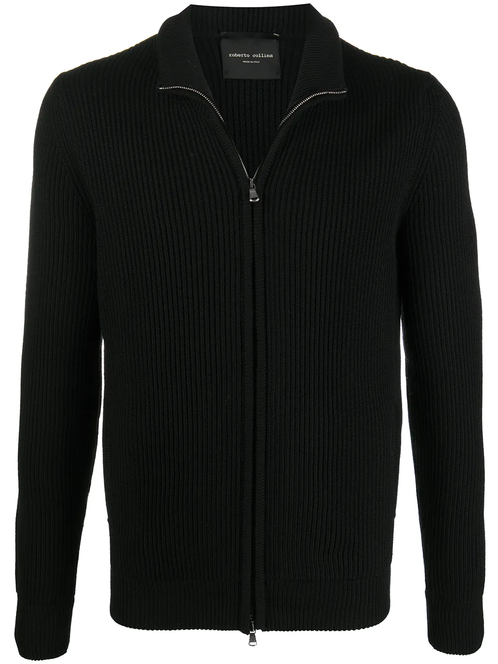 ribbed knit zipped jumper