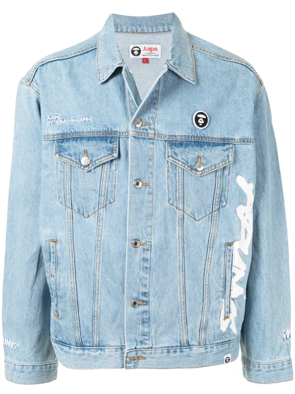 AAPE BY *A BATHING APE® Logo Printed Denim Jacket - Farfetch