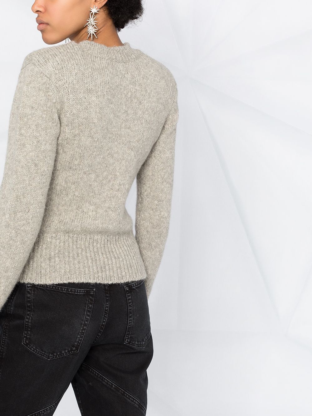 Shop Isabel Marant Erwany Knitted Jumper In Grey