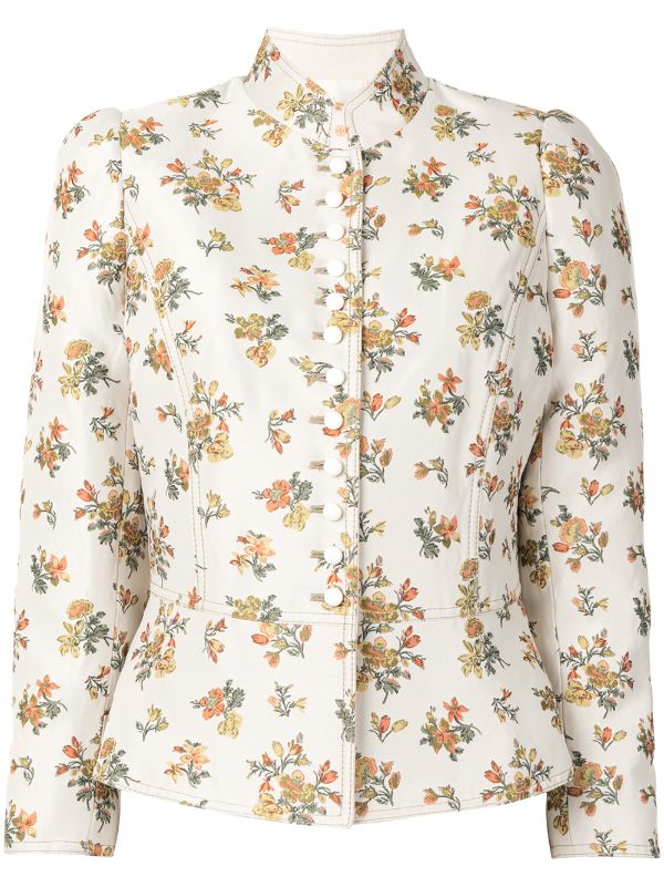 Shop Tory Burch floral jacquard Neck jacket with Express Delivery - Molo  Pullover Bello Beige In Maglia Di Cotone E Lana - MissgolfShops