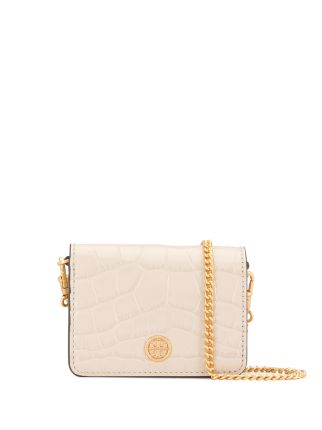 tory burch walker mini leather chain wallet