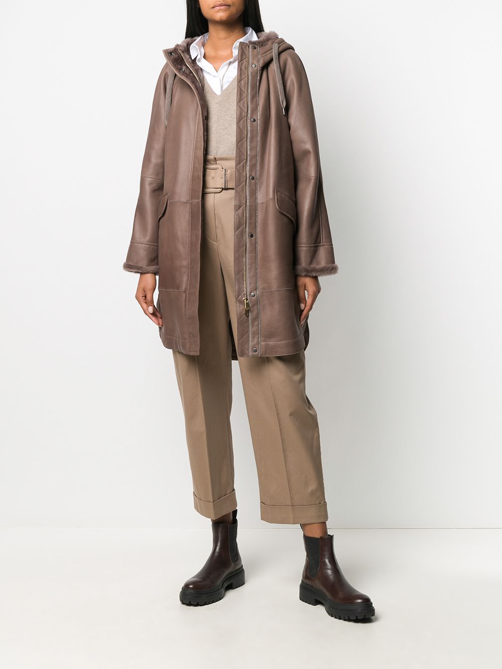 Brunello Cucinelli Lammy coat - Bruin