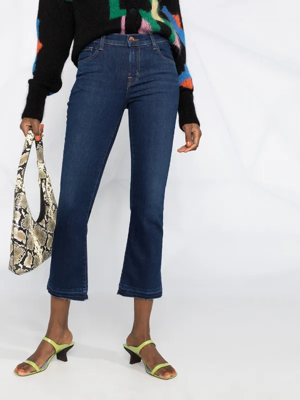 J Brand Cropped Flared Jeans Blue FARFETCH ID