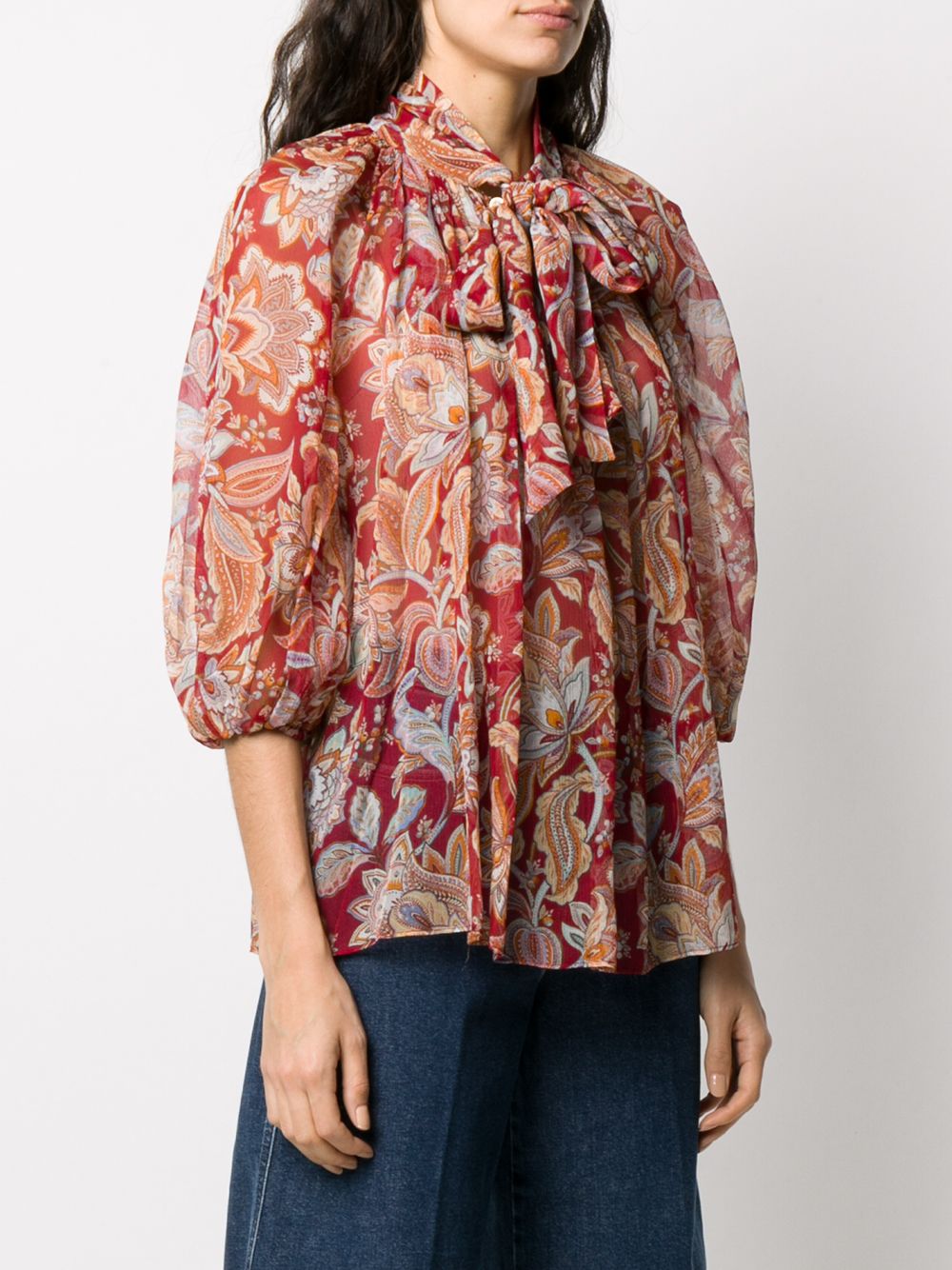 фото Zimmermann tie-neck floral print blouse