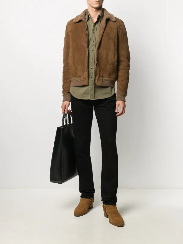 saint laurent suede jacket men