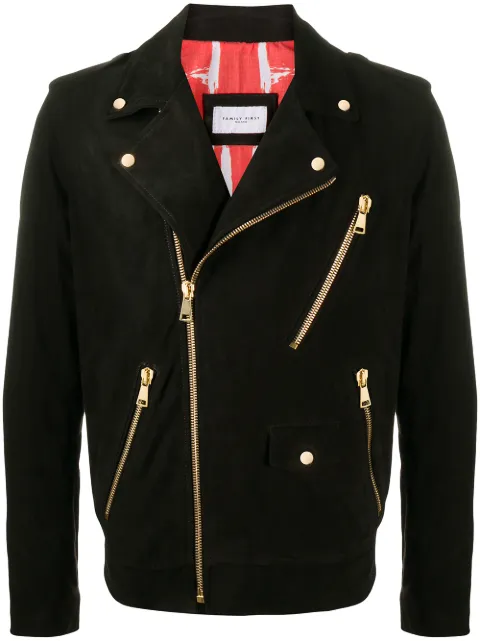 suede look biker jacket