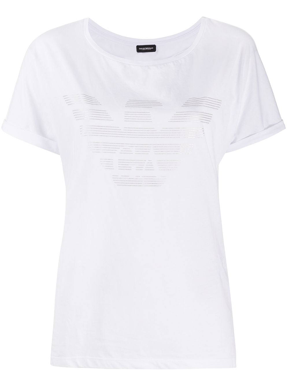 Emporio Armani Logo印花短袖t恤 In White