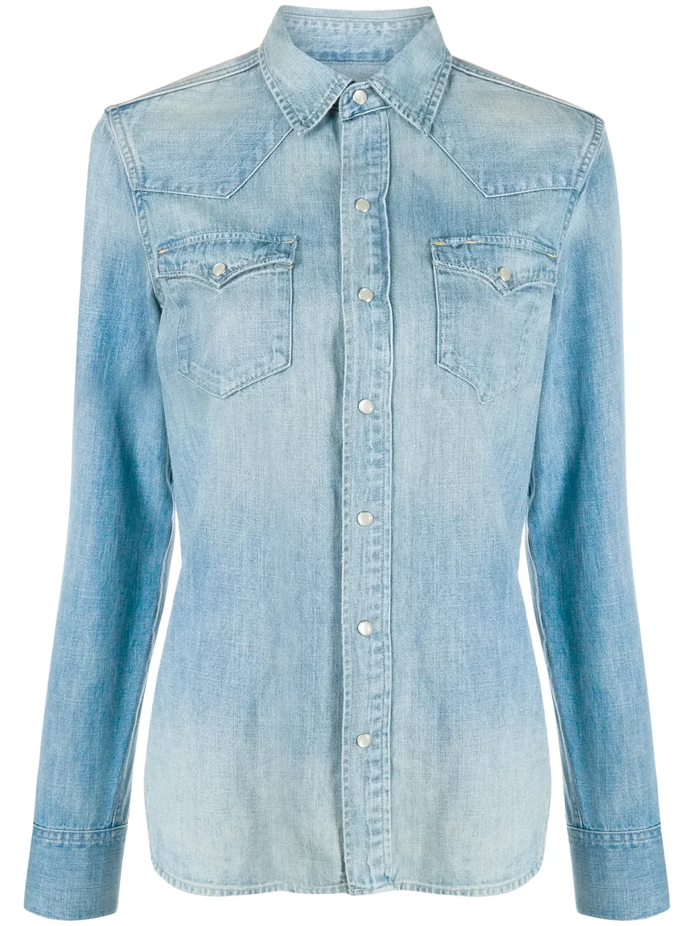 chemise en jean à effet délavé