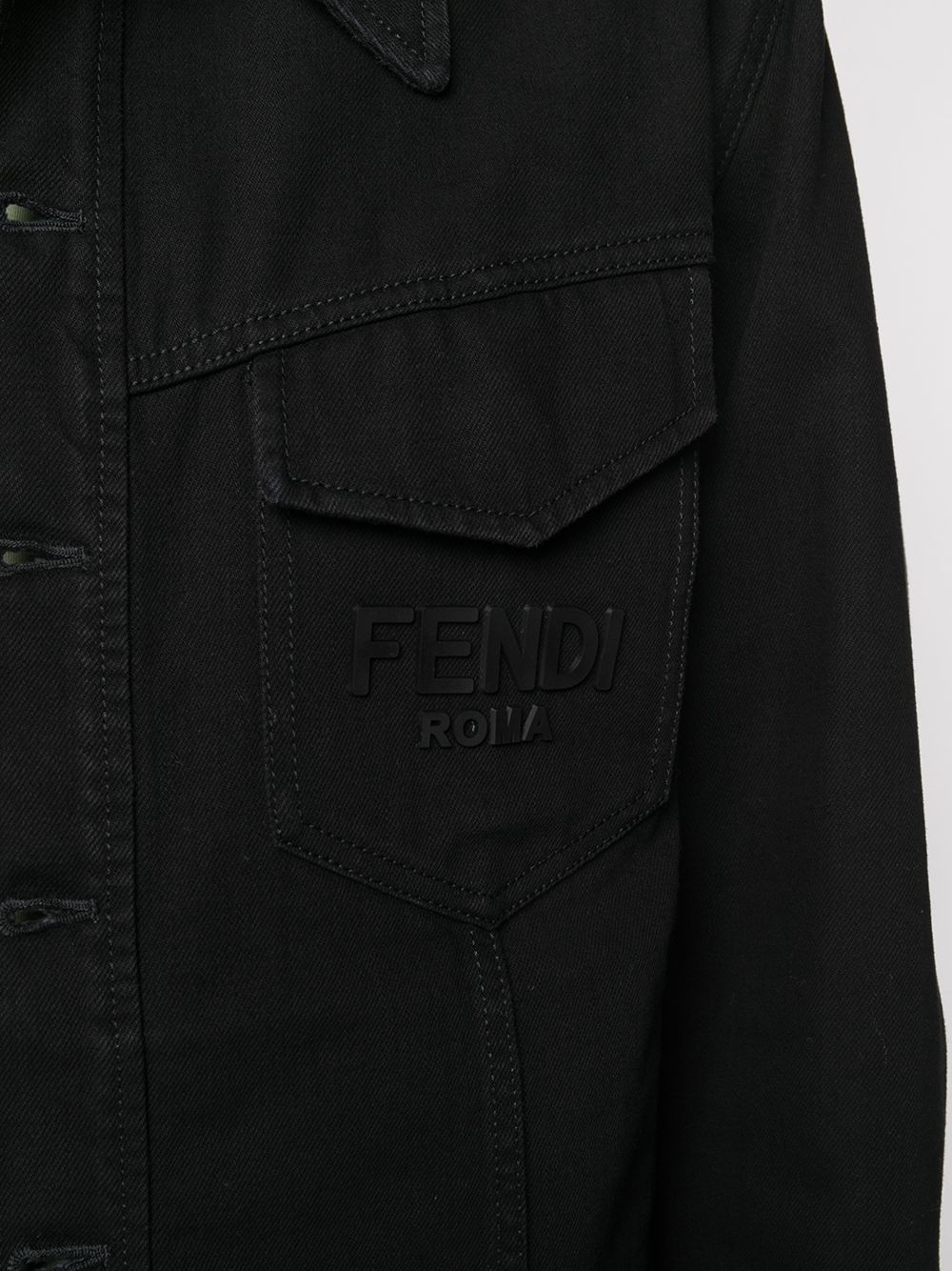 фото Fendi джинсовая куртка с логотипом
