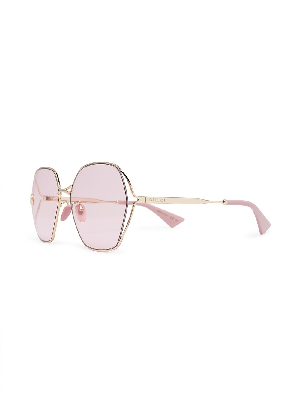 Gucci Eyewear Fork zonnebril met vierkant montuur - Roze