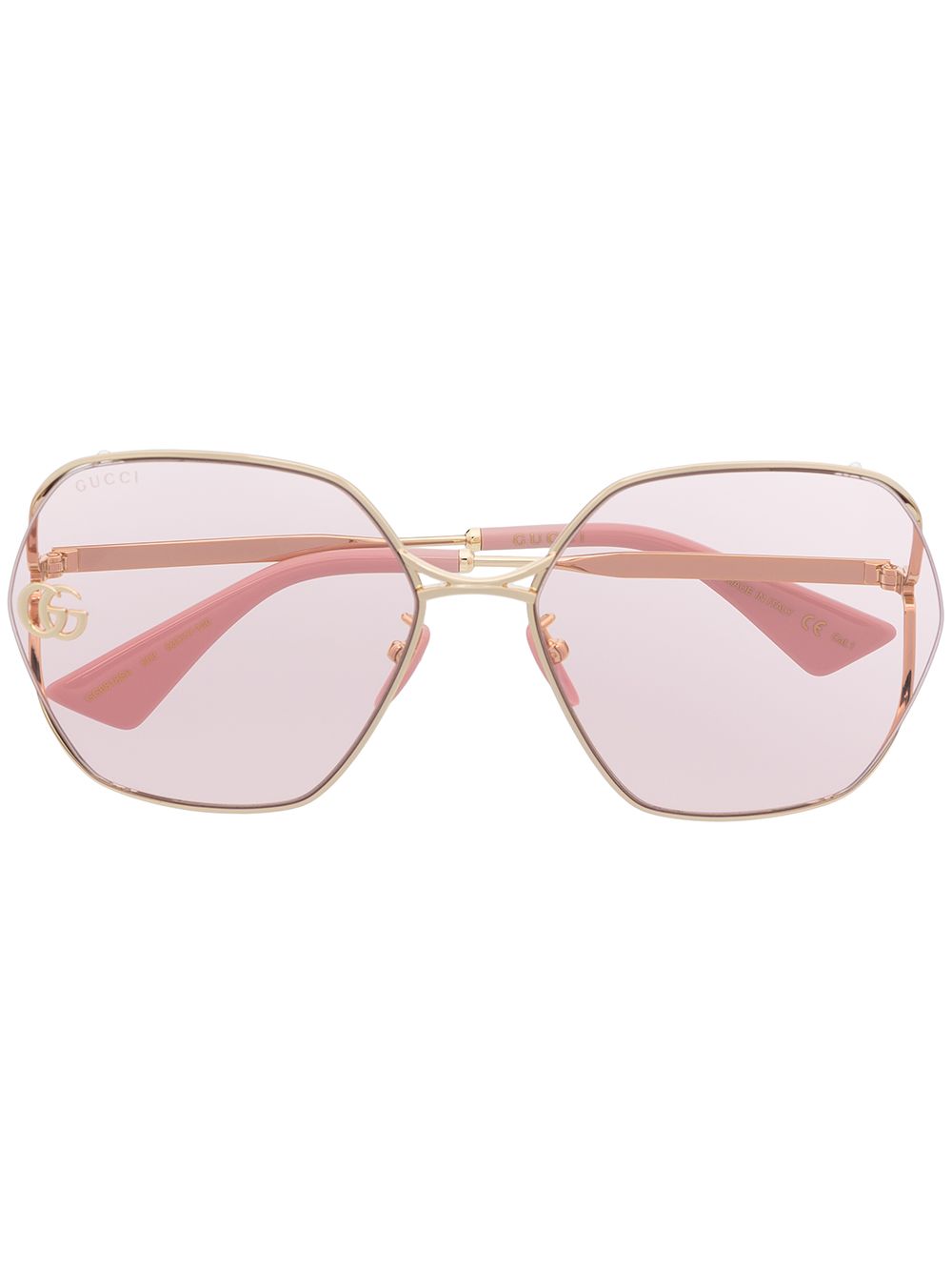 Gucci Eyewear Fork zonnebril met vierkant montuur Roze