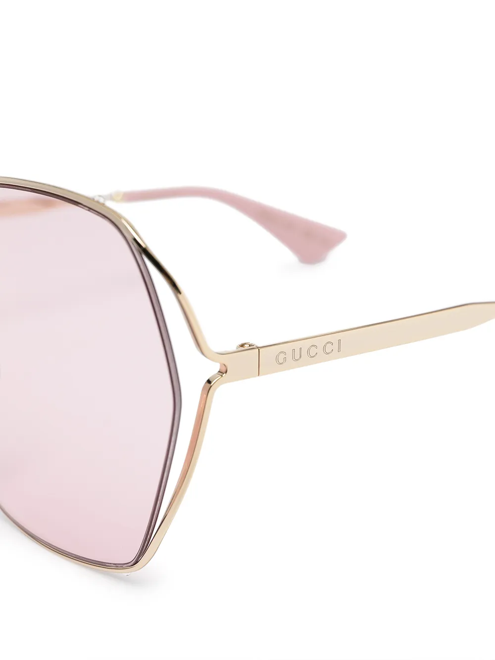 Gucci Eyewear Fork zonnebril met vierkant montuur Roze