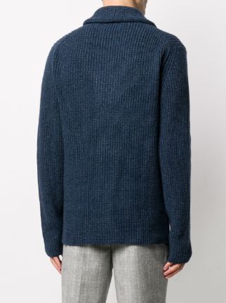 ribbed-knit buttoned cardigan展示图