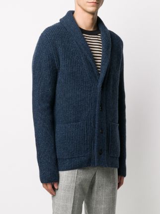 ribbed-knit buttoned cardigan展示图