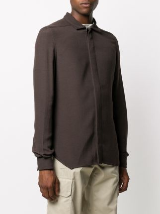 long sleeve concealed placket shirt展示图