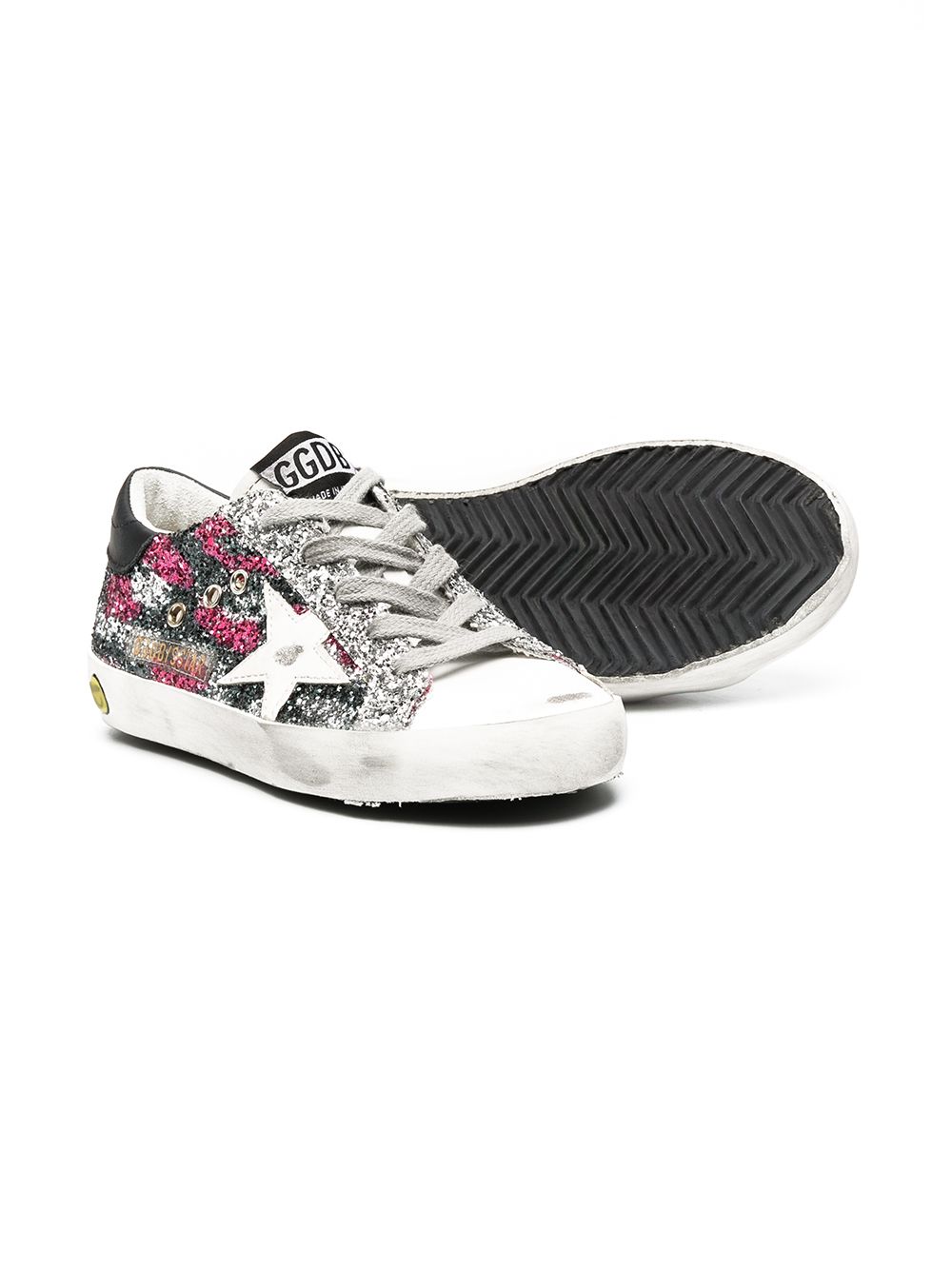 Golden Goose Kids Superstar sneakers met glitter - Zilver