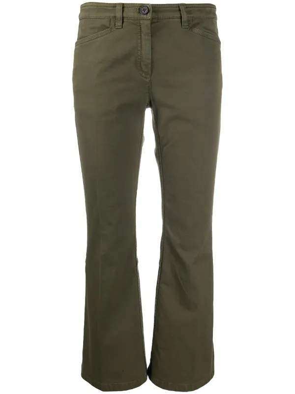 cropped kick flare trousers