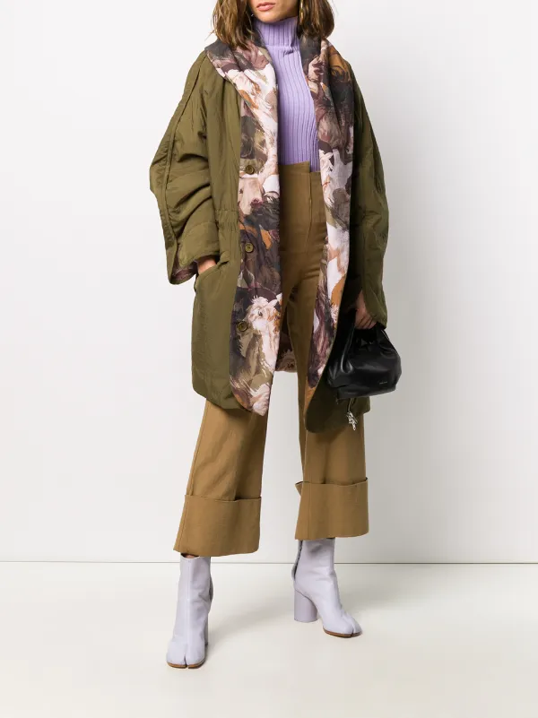 floral parka coat