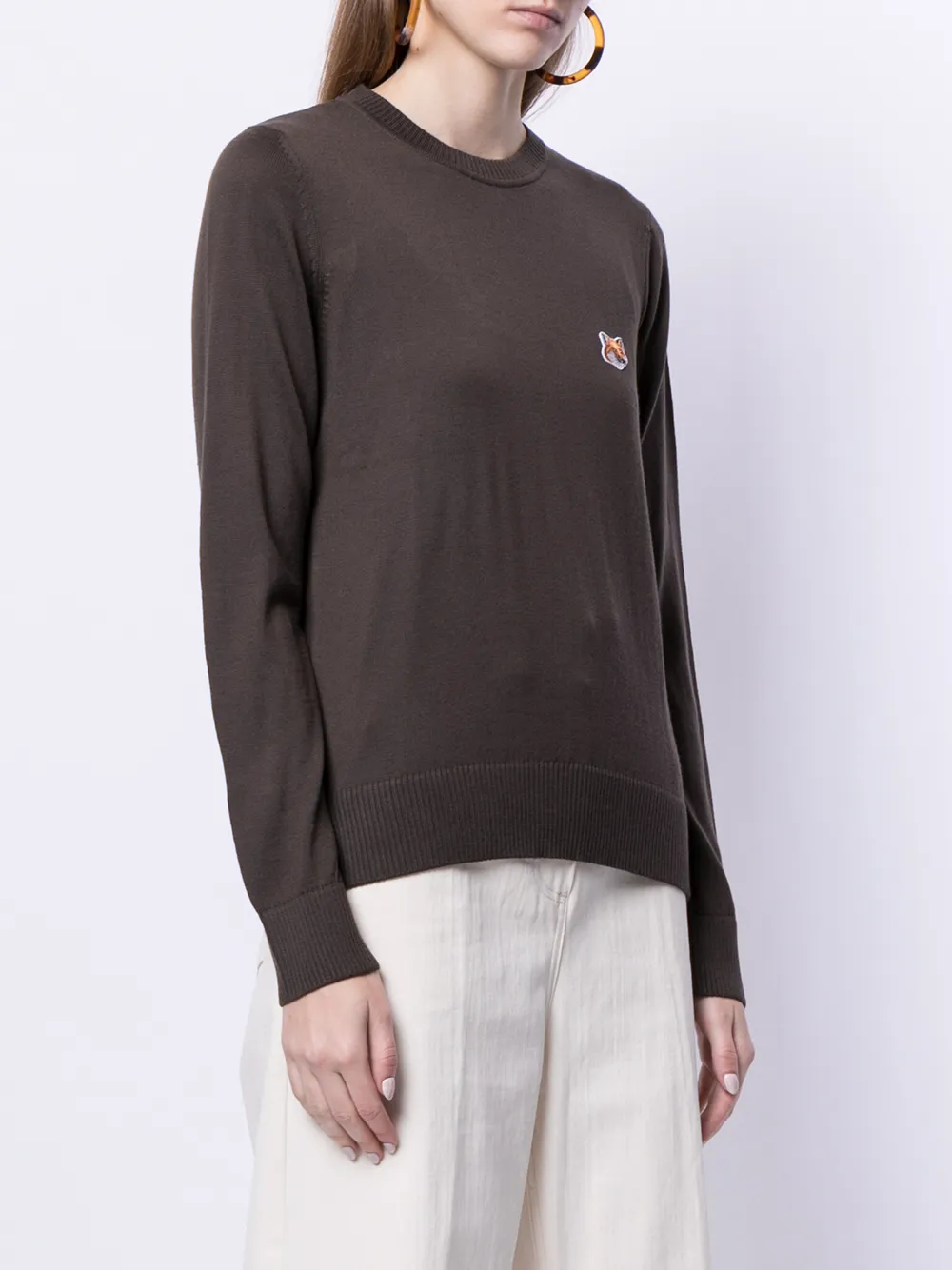 фото Maison kitsuné пуловер с нашивкой-логотипом