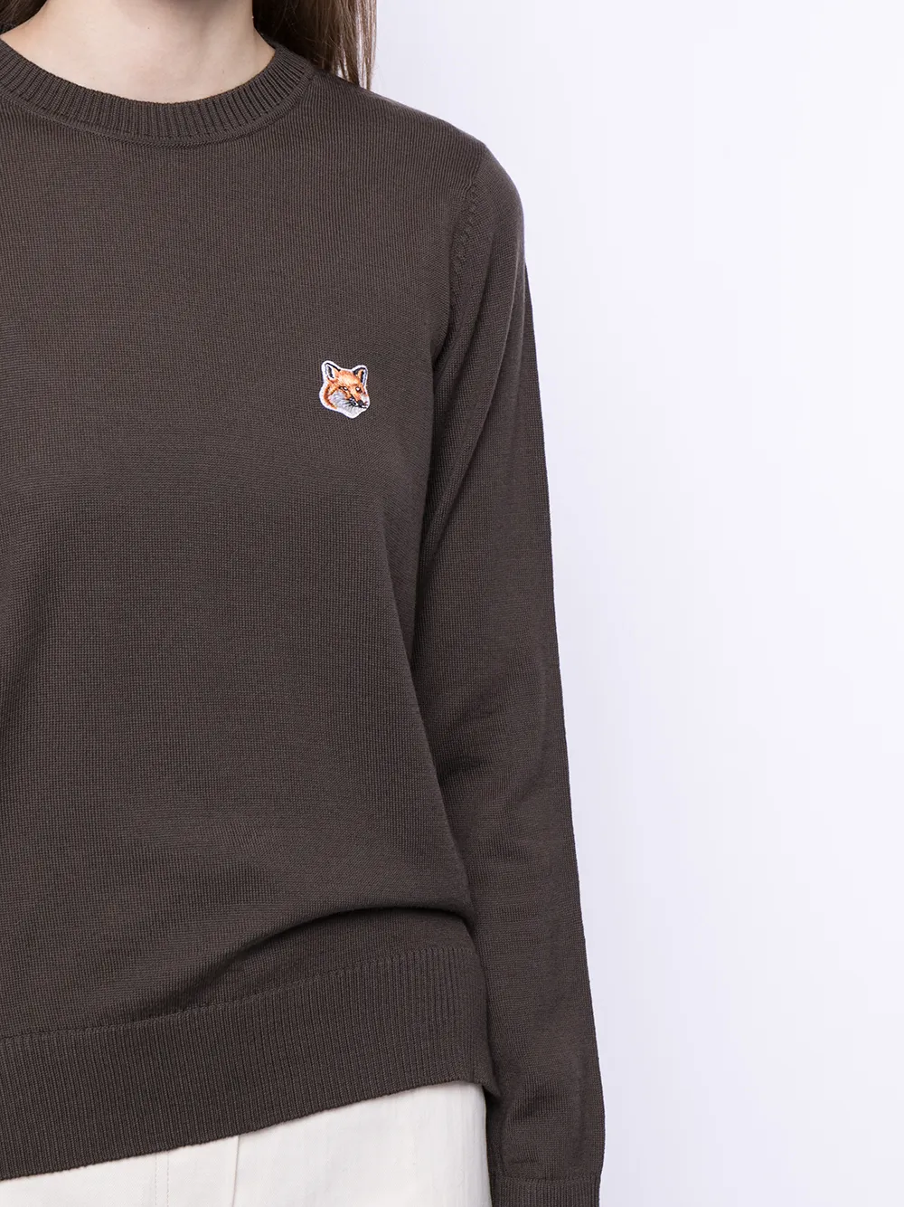 фото Maison kitsuné пуловер с нашивкой-логотипом